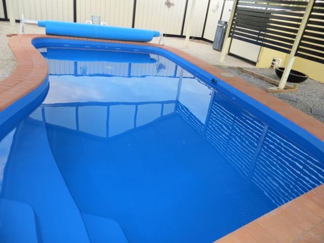 Same pool after professional fibreglass resurfacing