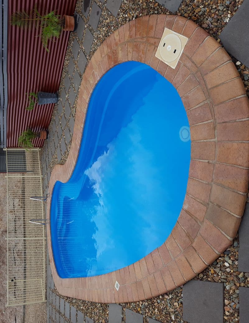 Fibreglass pool renovated by Brady — Leanne & Les Fleet